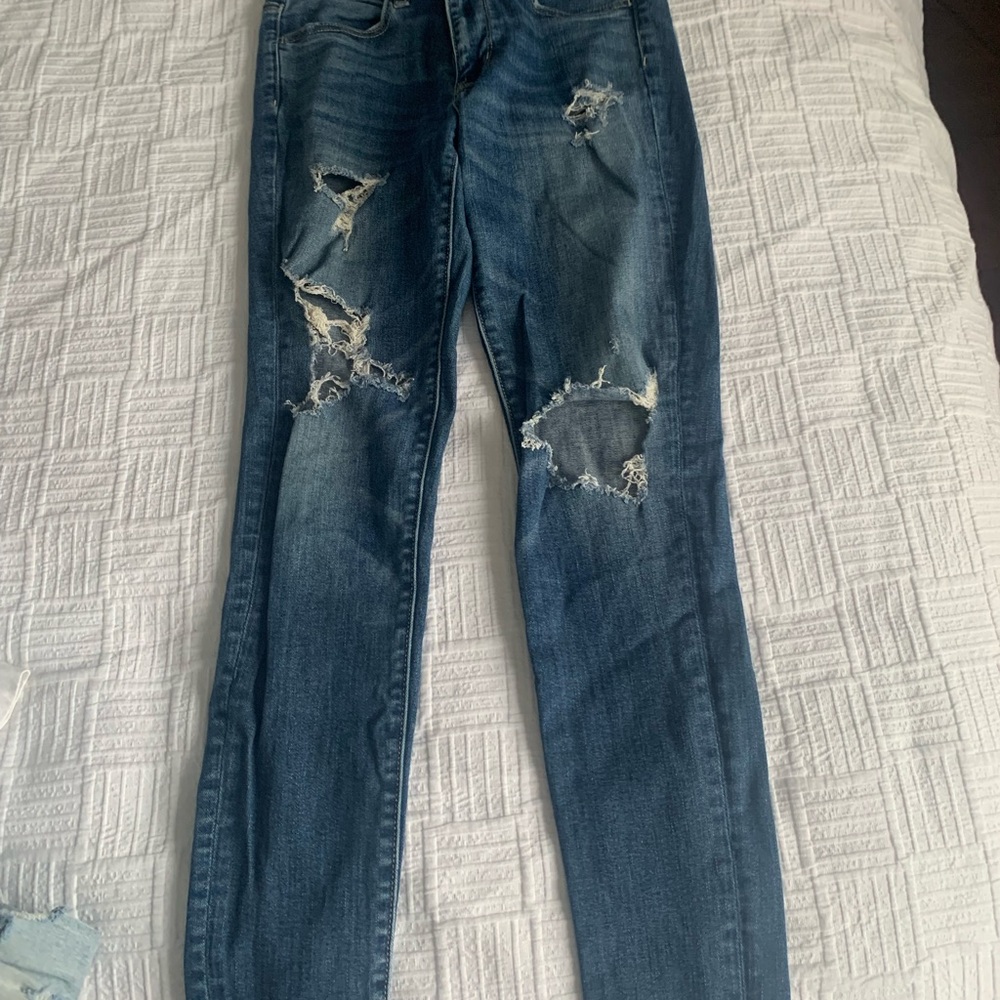 Blue Skinny Distressed Jeans